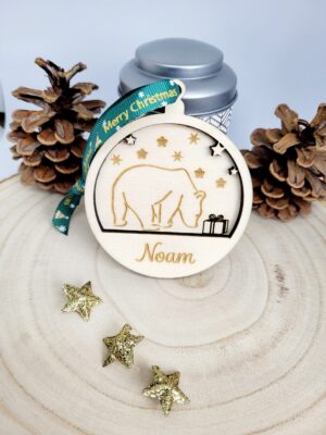 Boule de Noël personnalisée, Ours