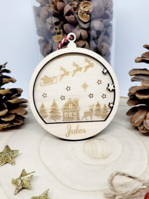 Boule de Noël personnalisée, Village de Noël