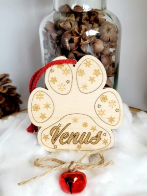 Boule de Noël personnalisée, Patte de chien