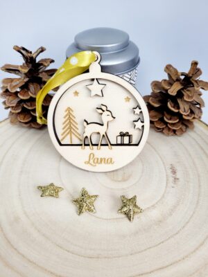 Boule de Noël personnalisée, Biche