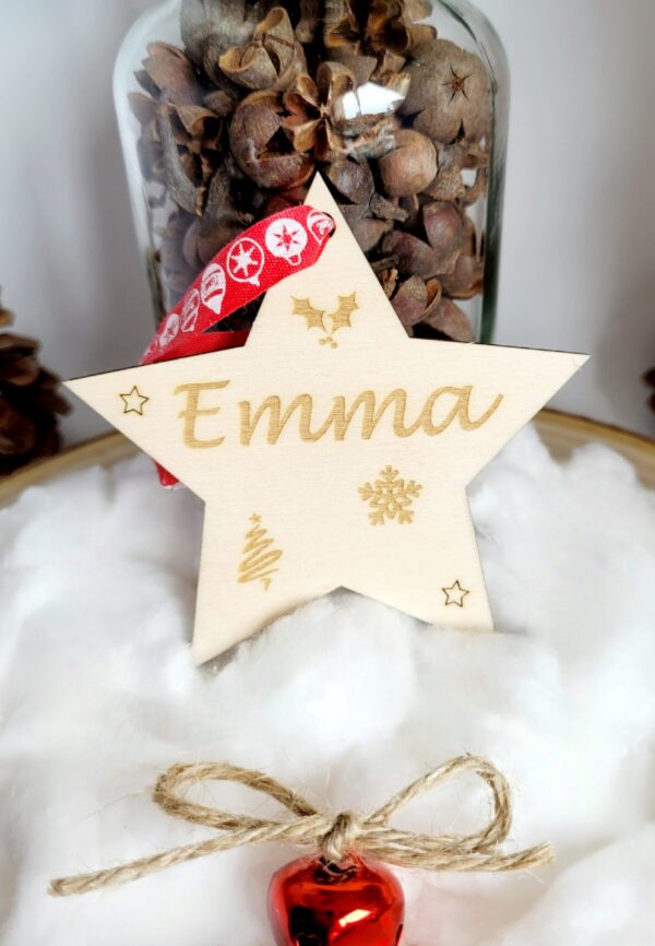 étoile décor Boule de Noël personnalisée, Etoile