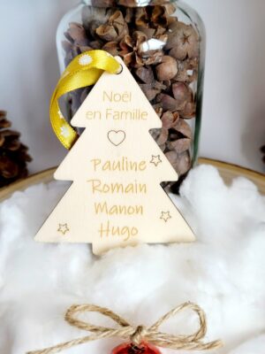 Boule de Noël personnalisée, Sapin familial